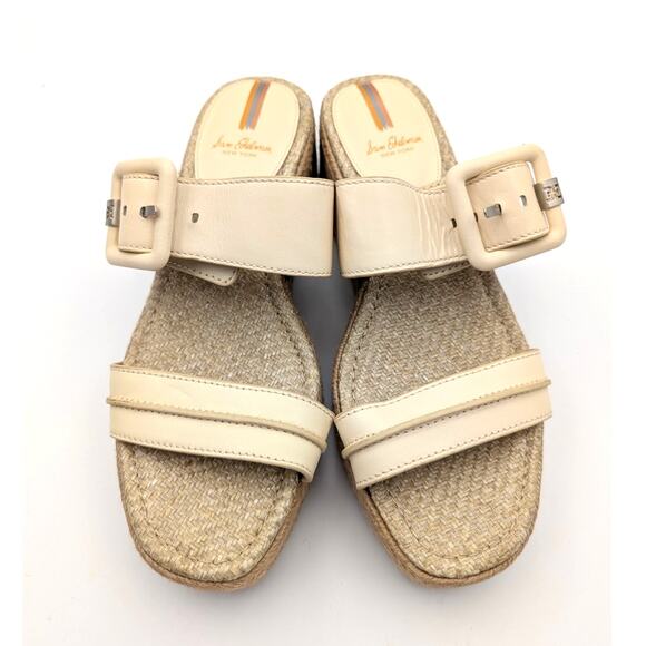 Sam Edelman Carson Platform Wedge Espadrille Slide Sandal Cream US8.5 EU39 - Picture 6 of 12